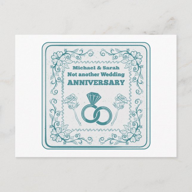 Not another wedding anniversary postcard (Front)