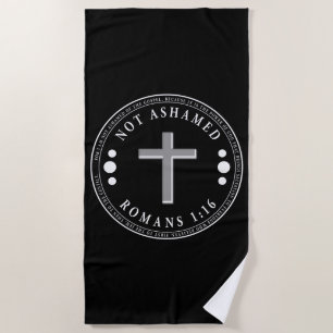 Not Ashamed of the Gospel Christian Verse Beach Towel