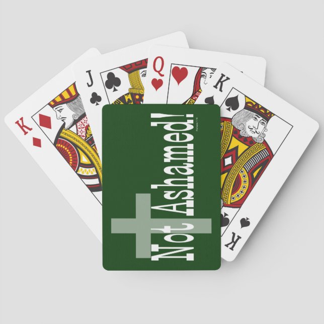 Not Ashamed! Romans 1:16 (with Cross) Playing Cards (Back)