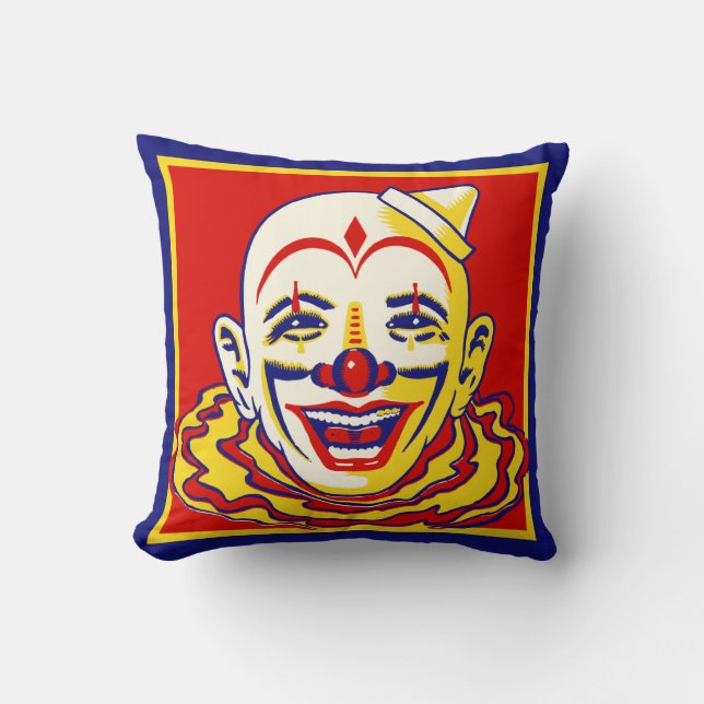 Not At All Frightening Circus Clown Cushion (Front)