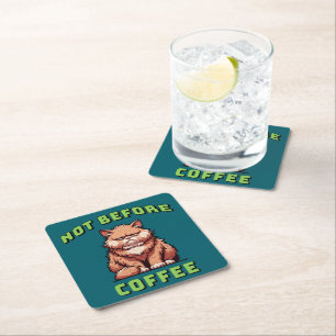 Not Before Coffee Square Paper Coaster