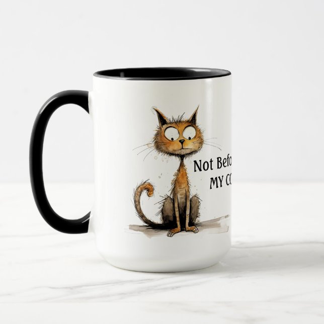 Not Before My Coffee Cat  Mug (Left)