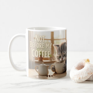 Not Before My Coffee Funny Tom & Luna Cat Mug