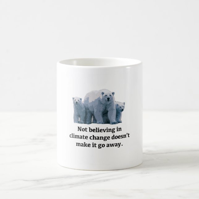 Not believing in climate change coffee mug (Center)