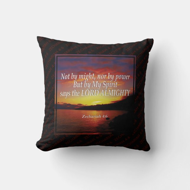 NOT BY MIGHT NOR BY POWER Christian Cushion (Front)