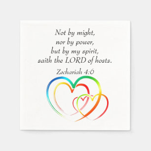Not by Might - Zechariah 4:6 Napkin