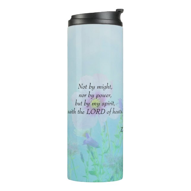 Not by Might - Zechariah 4:6  Thermal Tumbler (Rotated Left)