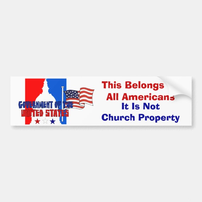 Not Church Property Bumper Sticker (Front)