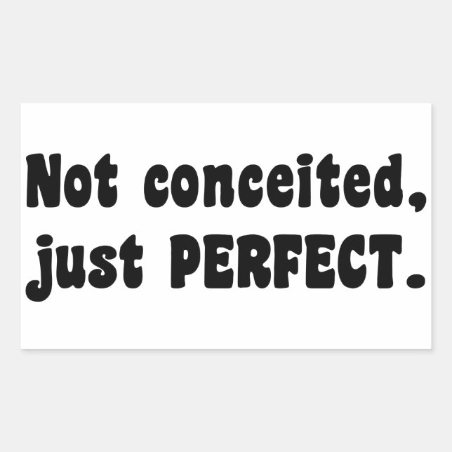 Not Conceited, Just Perfect Rectangular Sticker (Front)