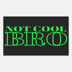 NOT COOL BRO RECTANGULAR STICKER