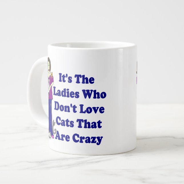 (Not Crazy) Cat Lady Large Coffee Mug (Front Left)