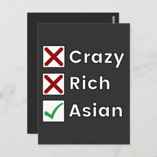Not Crazy, Not Rich, Just Asian Postcard
