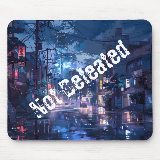 Not Defeated Anime Inspired Mouse Pad  (Front)