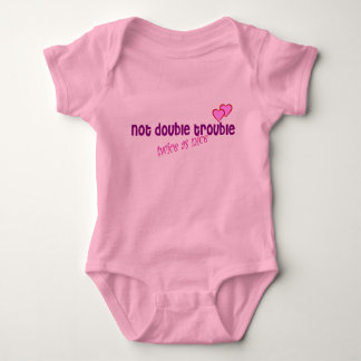 Not Double Trouble Baby Bodysuit (Girl)