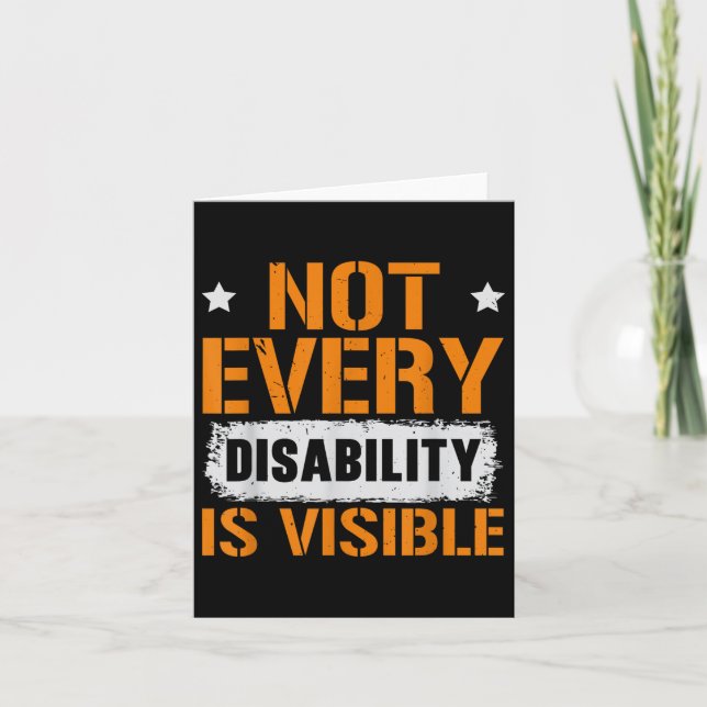 Not Every Disability Is Visible Disability Awarene Card (Front)