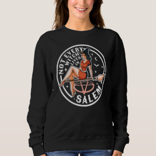Not Every Witch Lives In Salem Halloween Retro Vin Sweatshirt
