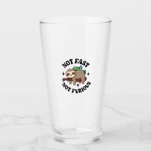 Not Fast Not Furious Funny Cute Sleepy Sloth Glass