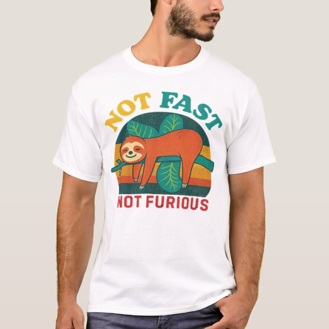 Not Fast Not Furious Funny Sloth Essential T-Shirt (Front)