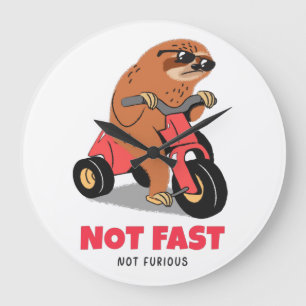 Not Fast Not Furious Large Clock