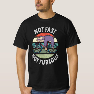 Not Fast Not Furious lazy sloth sleeping bicycle T-Shirt