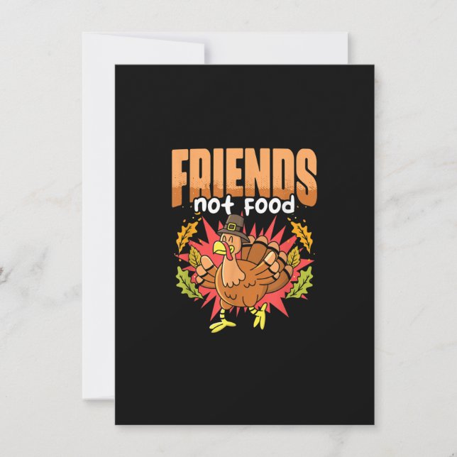 Not Food Vegetarian Thanksgiving Day Vegan Invitation (Front)