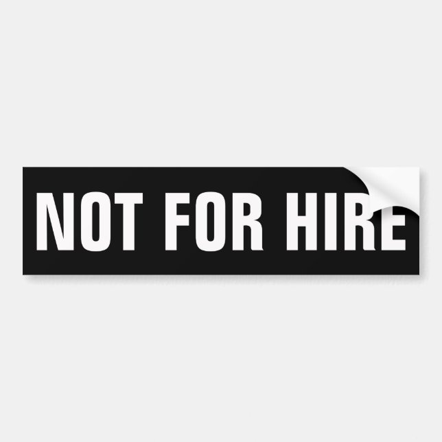 Not For Hire Decal (Front)