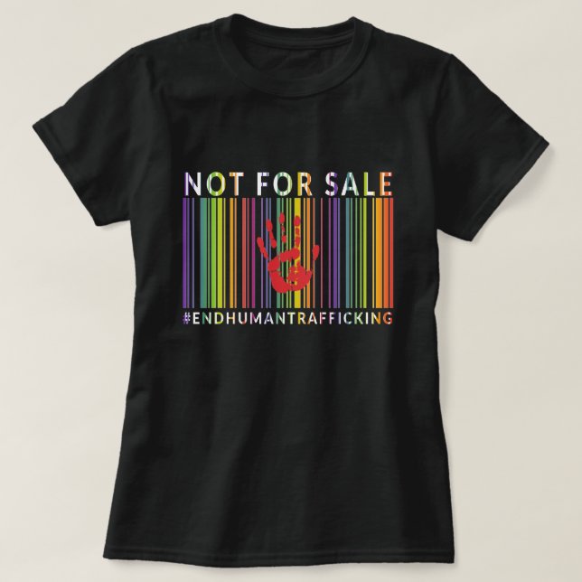 Not For Sale - End Human Trafficking - Barcode  T-Shirt (Design Front)