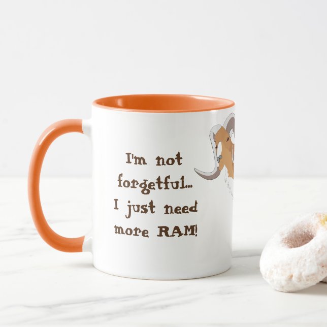 Not Forgetful Funny Men's Coffee Mug (With Donut)