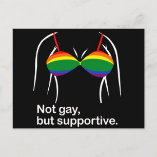 Not gay but supportive bra.png postcard