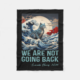 Not Going Back Cute Wave Of Blue Cats For Kamala Fleece Blanket