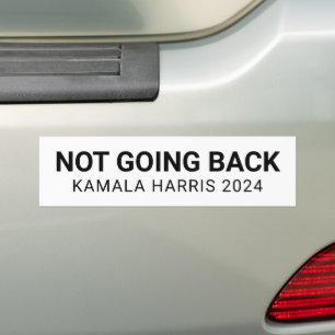 Not going back kamala harris 2024 minimalist white bumper sticker
