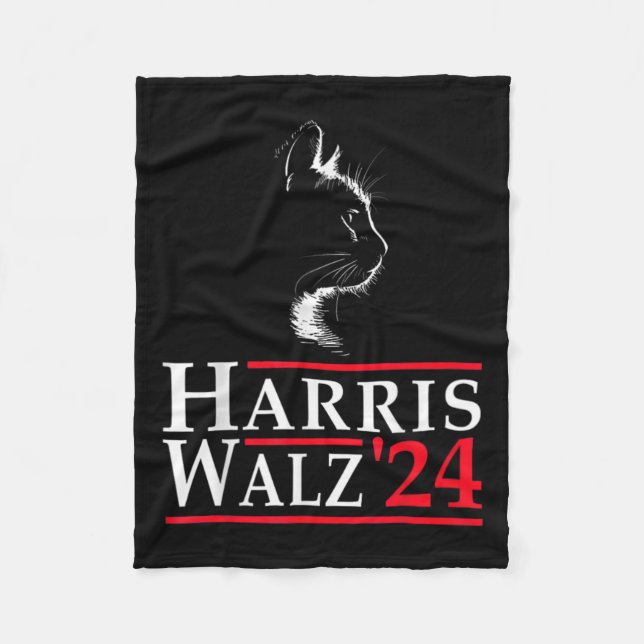 Not Going Back Kamala Harris Cat Lady 2024 Electio Fleece Blanket (Front)