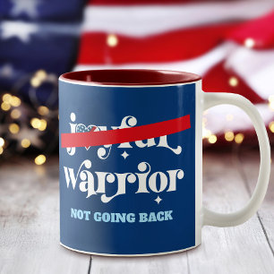 Not Going Back Warrior Type USA Flag Heart Navy Two-Tone Coffee Mug