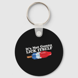 Not Gonna Lick Itself Funny Popsicle 4th Of July G Key Ring
