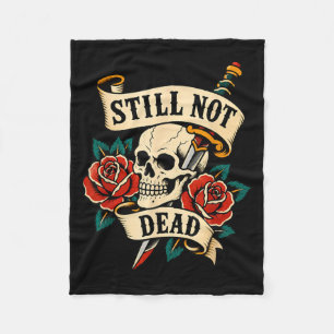 Not Government Agencyd Traditional Skull Rose Fleece Blanket