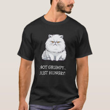 "Not Grumpy... Just Hungry" Cute Grumpy White Cat