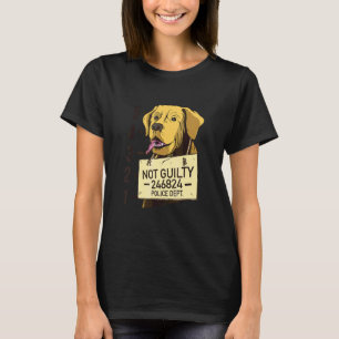 Not Guilty Dog Mugshot Prison T-Shirt