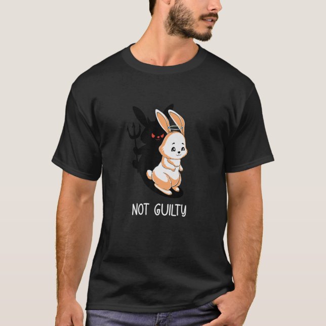 Not Guilty Funny Angle Devil Rabbit Lover Tee Not (Front)