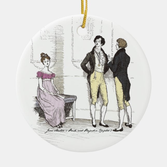 Not Handsome Enough, Jane Austen Pride & Prejudice Ceramic Ornament (Front)