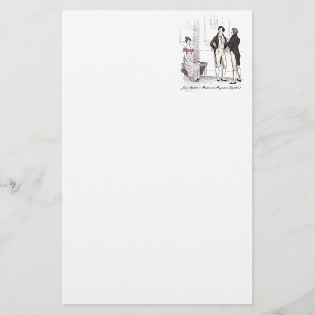 Not Handsome Enough, Jane Austen Pride & Prejudice Stationery (Front)