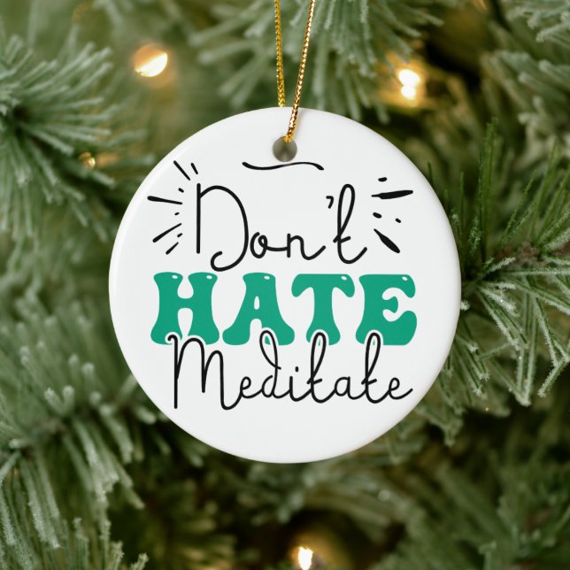 Not Hate Message Design  Ceramic Ornament (Tree)