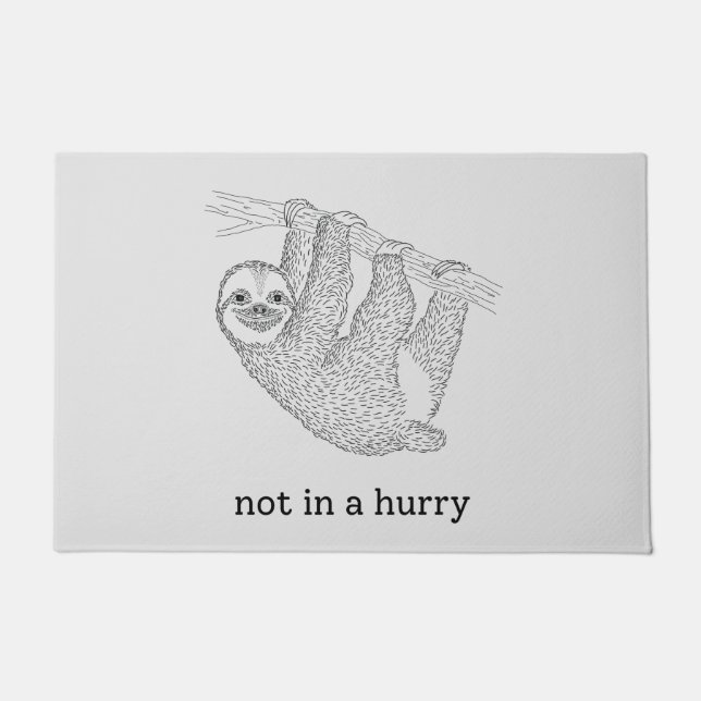 not in a hurry doormat (Front)