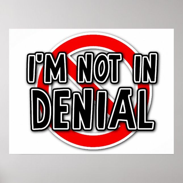 Not In Denial Funny Poster (Front)