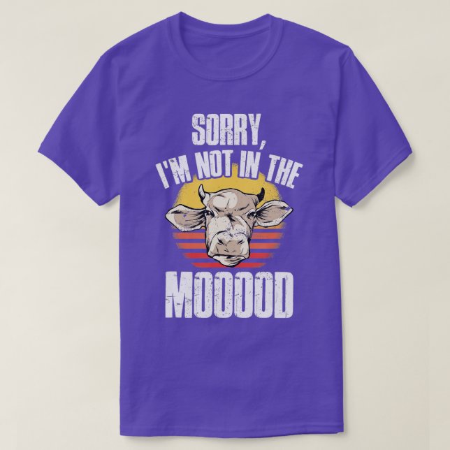 Not In The Mood Cow  T-Shirt (Design Front)