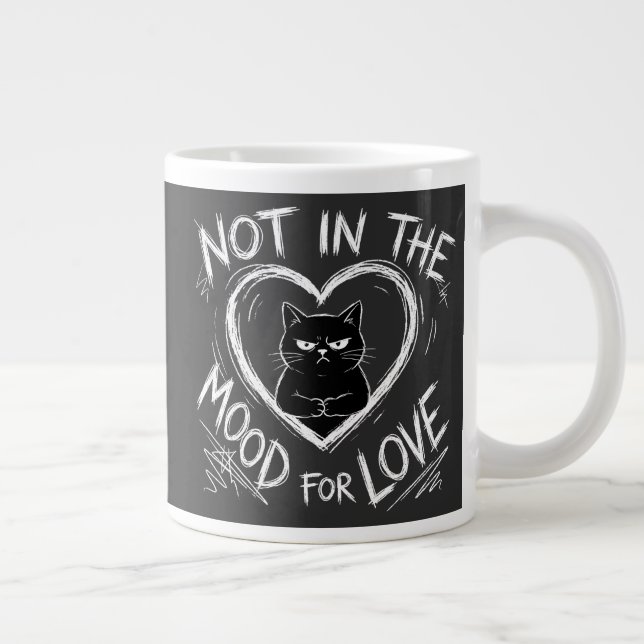Not In The Mood For Love Grumpy Cat Sarcastic Large Coffee Mug (Right)