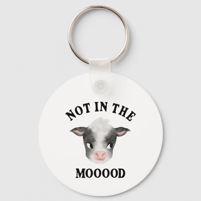 Not in the Mooood Cow Farm Animal Key Ring (Front)