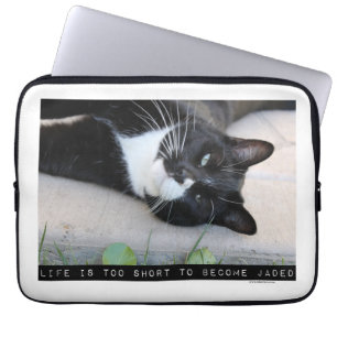 Not Jaded Cat Motivational Advice Quote Laptop Sleeve