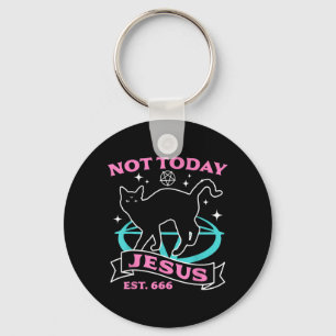Not Jesus - Black Cat Pastel Goth Devil Halloween Key Ring