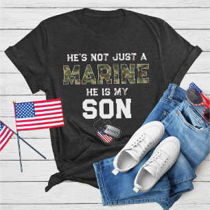 Not Just A Marine He Is My Son Military Dog Tags T-Shirt