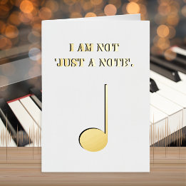 Not Just A Note Funny Humourous Pun Music Themed Foil Greeting Card